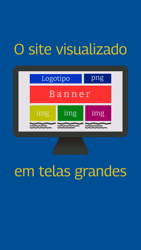 O site visualizado em telas grandes