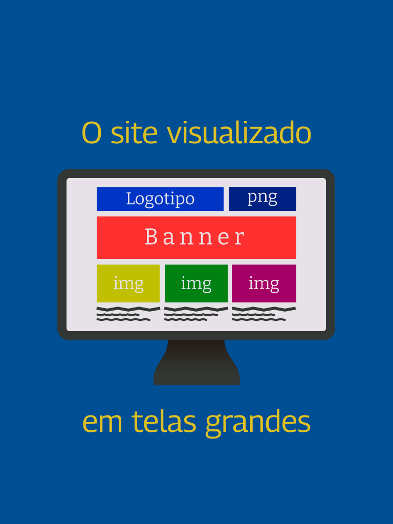 O site visualizado em telas grandes